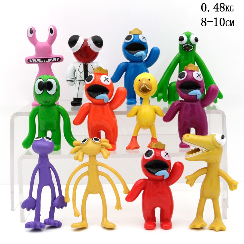 Mainan Action Figure Kawai Rainbow Friends Blue Monster Bahan pvc Untuk Dekorasi Mobil