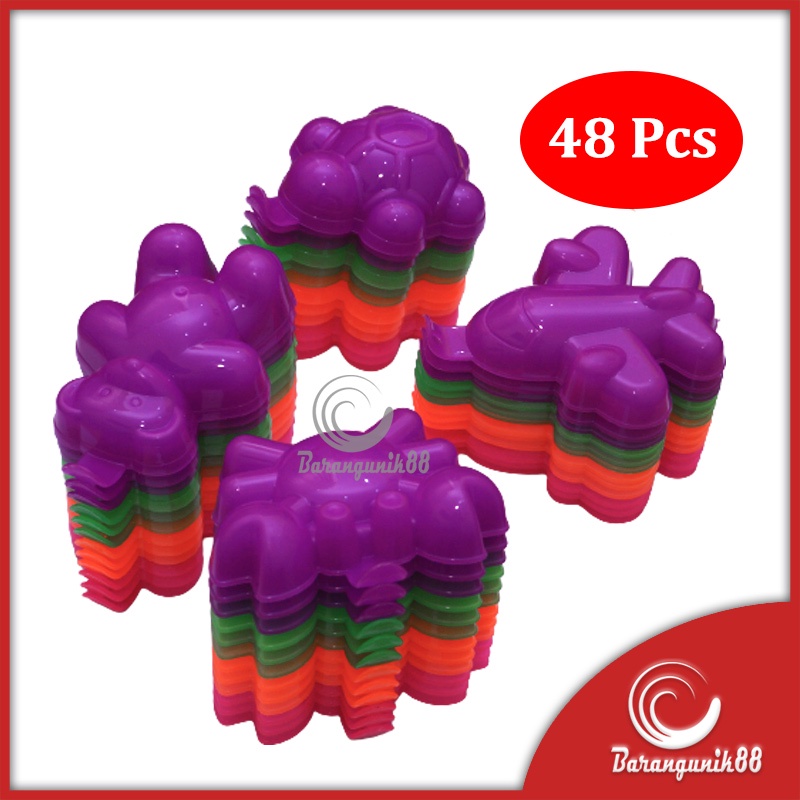 [48 Pcs] Cetakan Puding Kiddy Set Cetakan Agar Bento Jelly Kue Food Grade