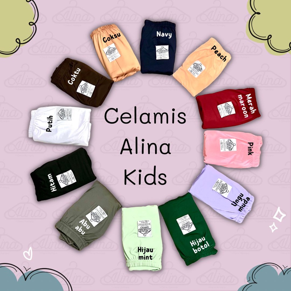 Celamis Anak Alina - Celana Daleman Gamis - Legging Polos 4 sampai 12 Tahun - Leging Perempuan