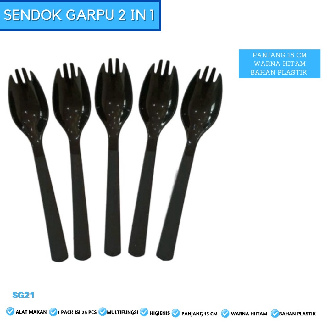 Sendok Makan 2in1 Sendok Garpu Sendok Set (Isi 25 Pcs-SG21)