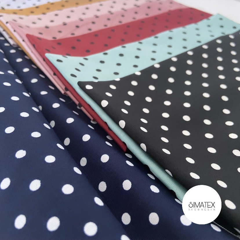 (HARGA PER 0,5 METER) Kain Wollpeach / Wolpis / Wolfis Printing - POLKADOT