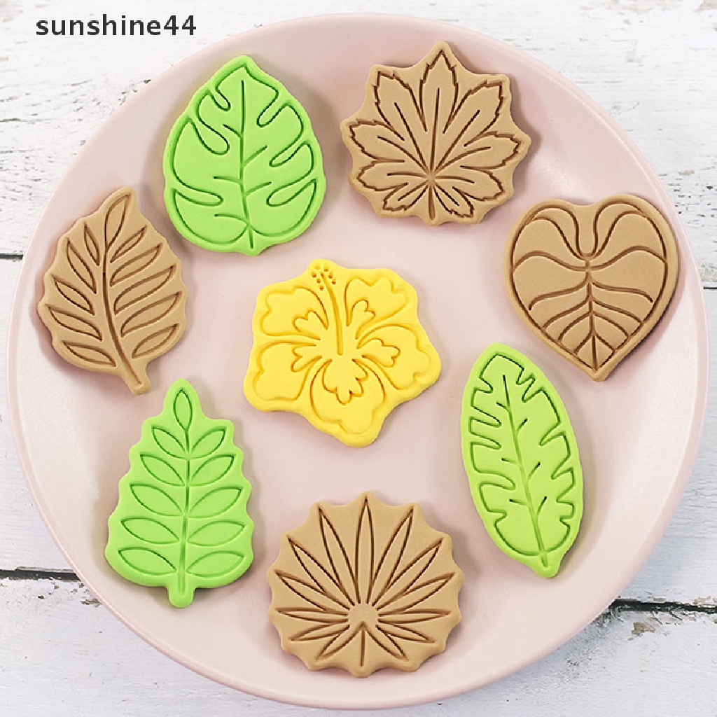 Sunshine 8Pcs Cetakan Pemotong Kue / Biskuit / Fondant Bentuk Daun