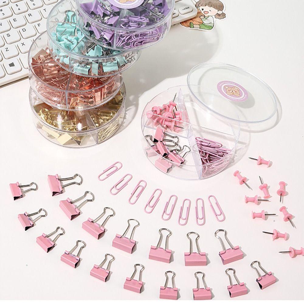 Top 65PCS/Box Perlengkapan Pengikat Paper Clip|Klip Ekor Panjang Kawaii Warna