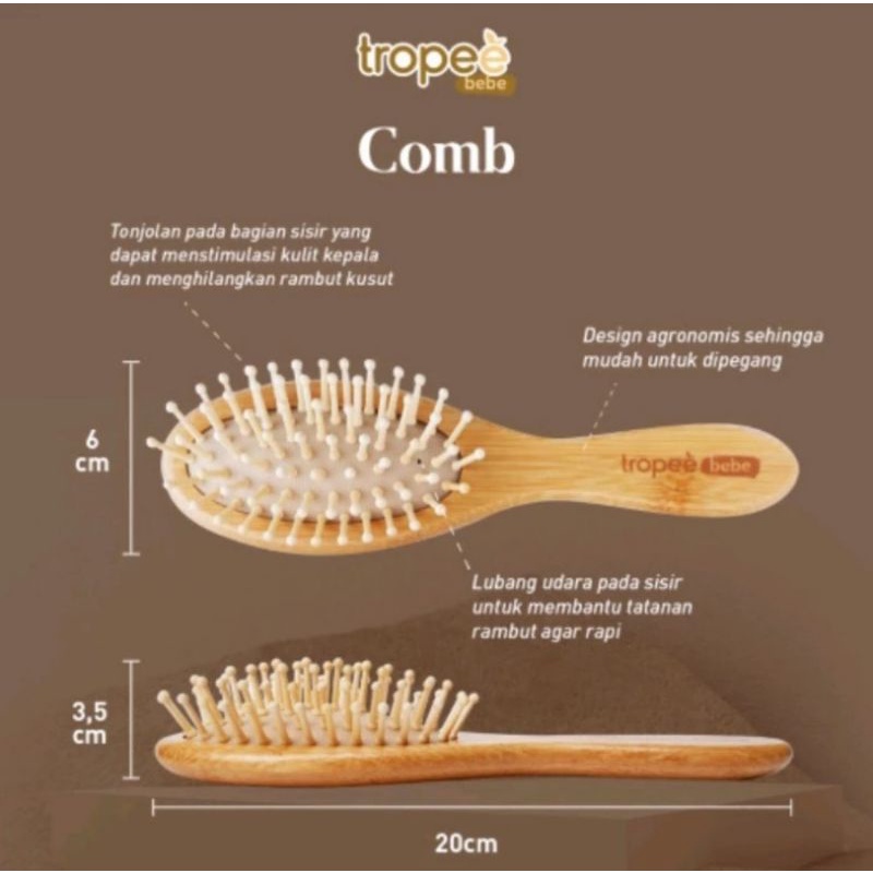 TROPEE Premium Bamboo Comb