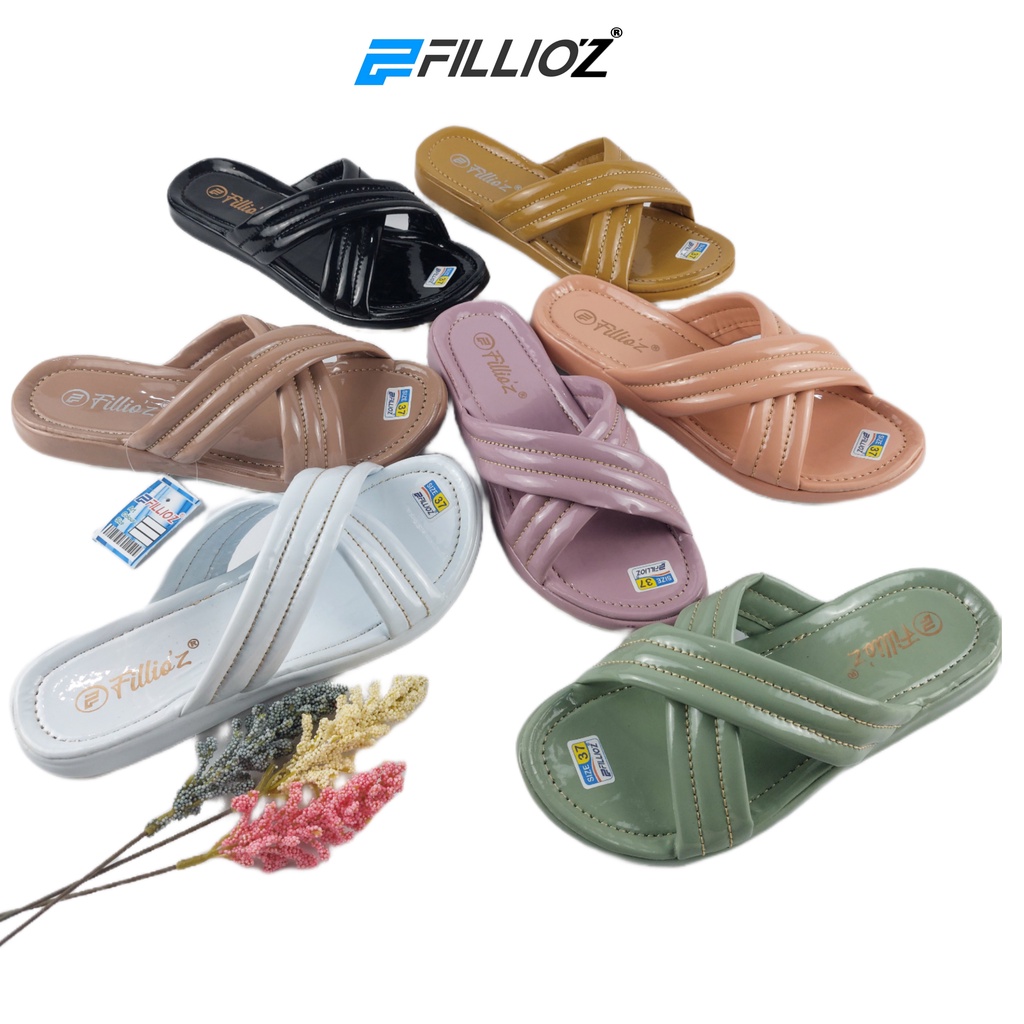 Fillioz Shela Sandal Platform Wanita Silang Glossy Elegan Original