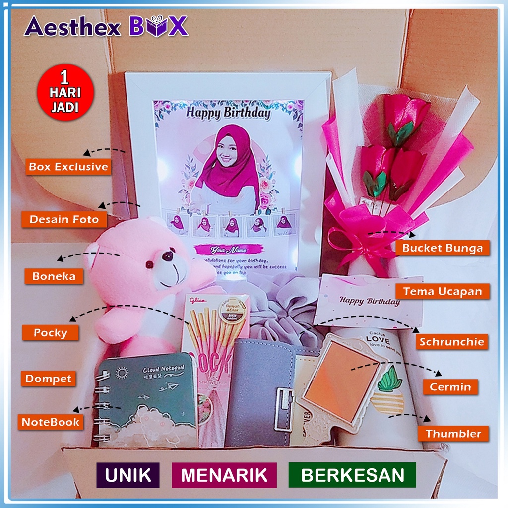 Hampers Hadiah Kado Ultah Untuk Cewek Dewasa Kekinian Unik Aesthetic Gift Box Hampers Buat Pacar Bes