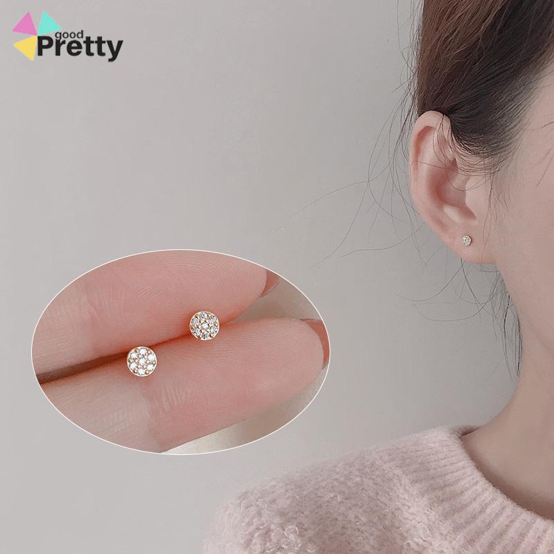 Anting Pejantan Kristal Berlian Titanium Steel S925 Untuk Wanita - PD