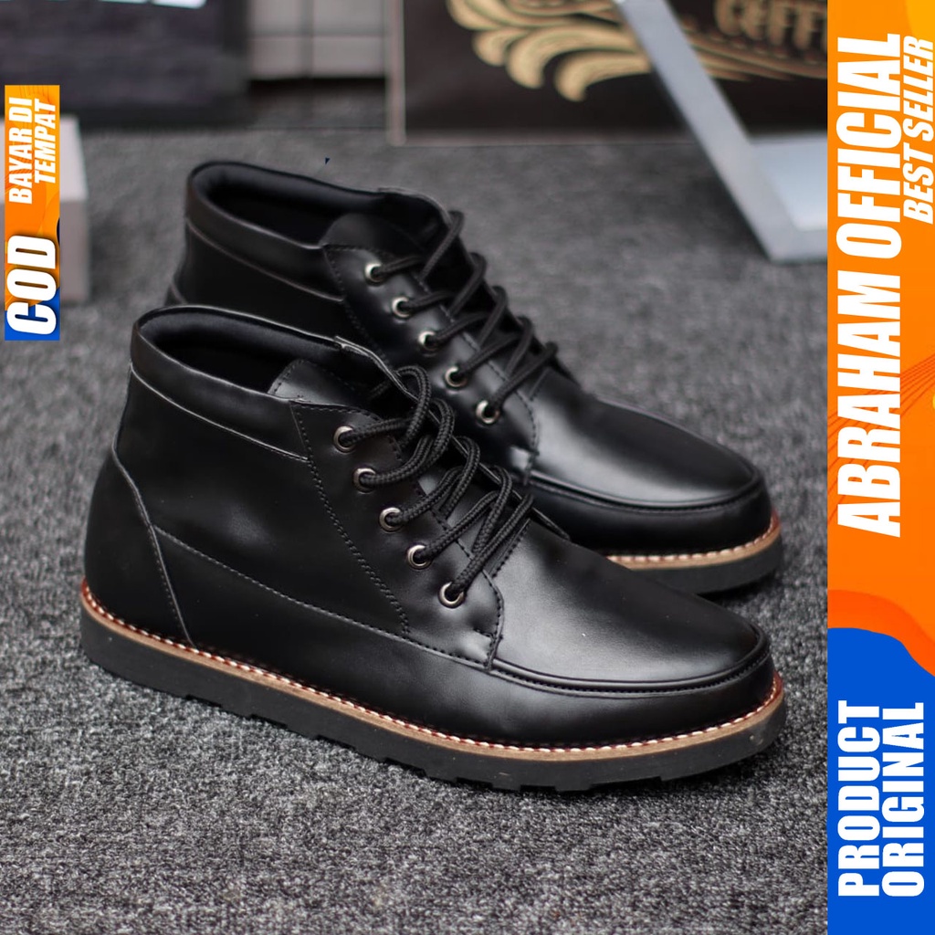 ABRHM x HARLY Sepatu Boots Casual Pria Kulit Sintetis Kasual Boot Kerja Cowok Original