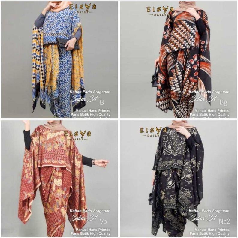 Saluri Set • Elsya • Setelan Kebaya Lilit • Setelan Rok Batik • Set Atasan Batwing & Rok Lilit Batik