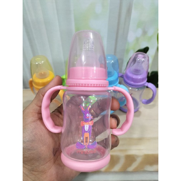 Botol Susu Nipple Ulir Dengan Pegangan Karakter Lucu BPA Free/SlimNeck 150 ml