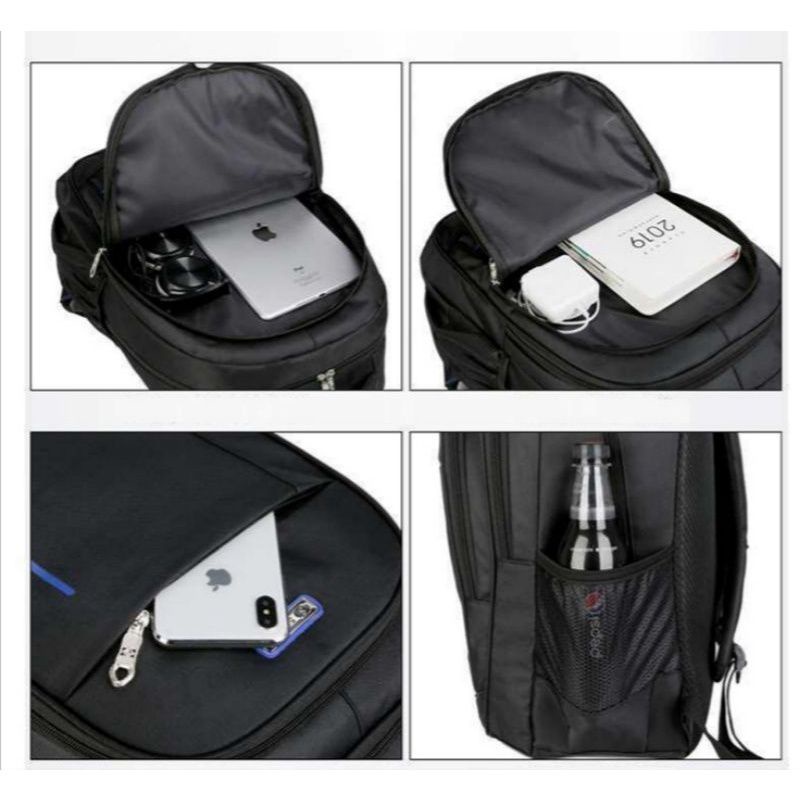 Ransel Pria Tas Unisex Backpack Tas Punggung Sekolah kuliah Kerja Kapasitas Besar COD