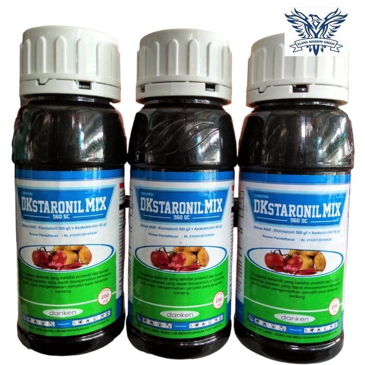 Fungisida DK Staronil Mix 560SC 250 ML DKstaronil Azoksistrobin (azoxystrobin) : 60 g/l + Klorotalonil(chlorothalonil) : 500 g/l