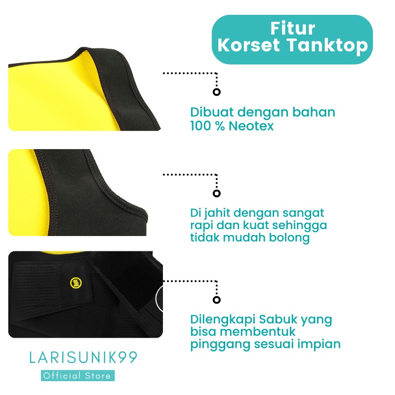 Baju Pembakar Lemak Rompi Pembakar Lemak Waist Trainer Korset Pembentuk Tubuh Terlaris