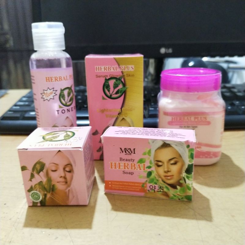 Aschosme Paket Whitening Herbal Plus + Lotion Collagen Whitening 5in1