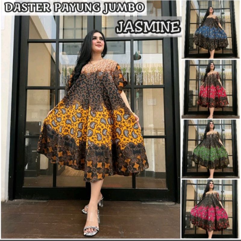 (COD) MEDAN E4 DASTER PAYUNG BATIK - DASTER BUSUI KANCING DEPAN LENGAN PENDEK - DASTER RAYON JUMBO