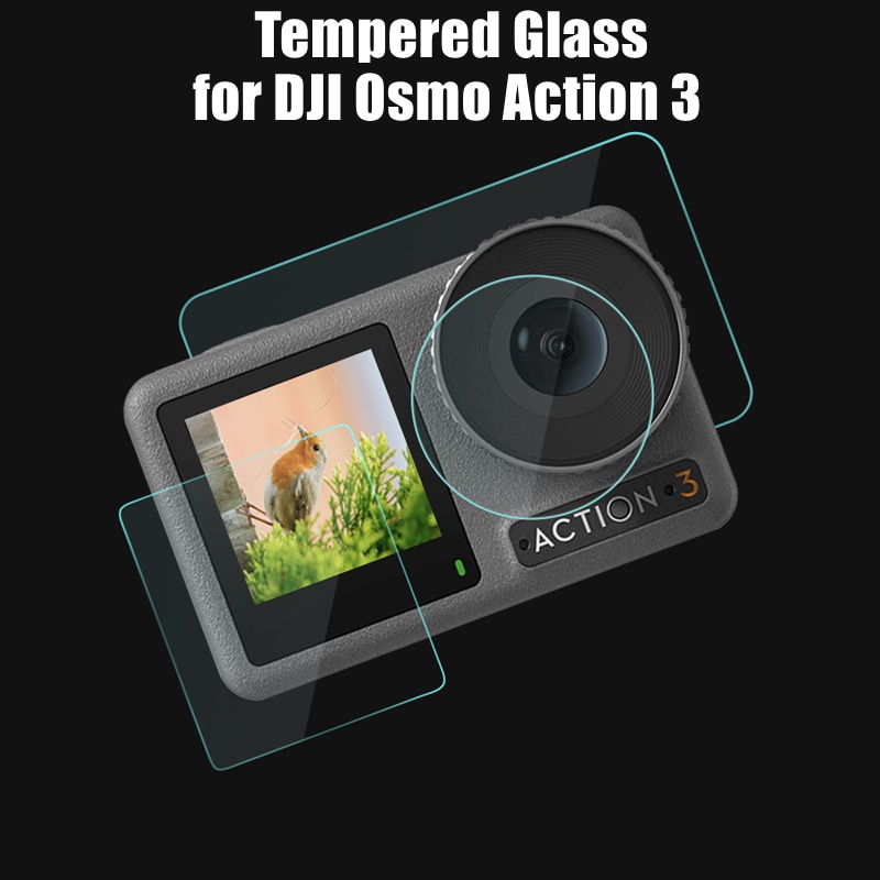 Protective Film for DJI Osmo Action 3 Tempered Glass Screen Protector for Action 3 Camera Scratchproof Accessories