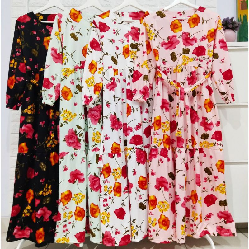 GAMIS VOXY BUNGA, GAMIS VOXY MURAH, Gamis wanita terbaru