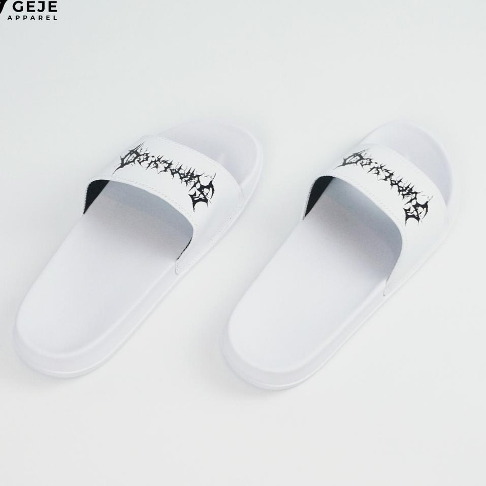 Rekomendasi [ WHITE SERIES ] Sandal slop / Sandal Slide / sendal slide slippers  Footwear original S