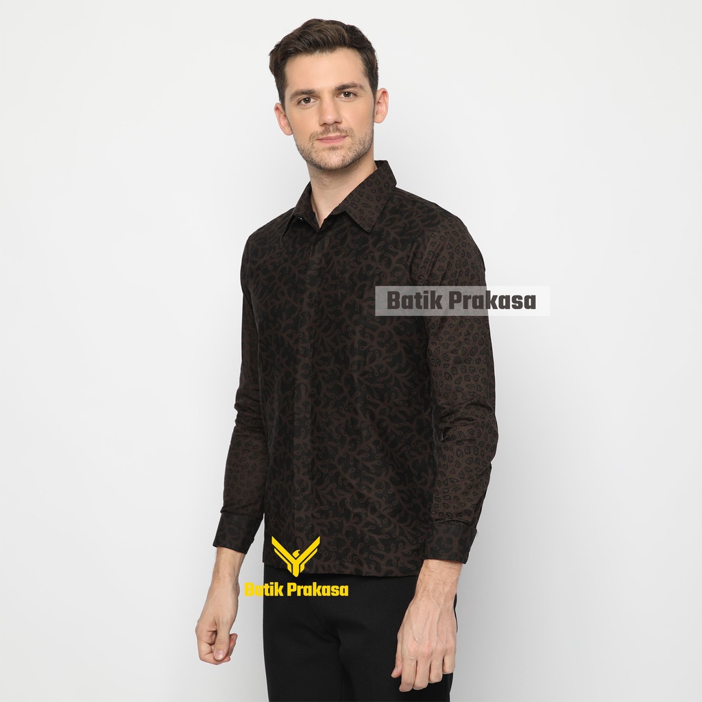 Kemeja Batik Prakasa Motif Adipramana Oswasa Slimfit Lengan Panjang Batik Solo