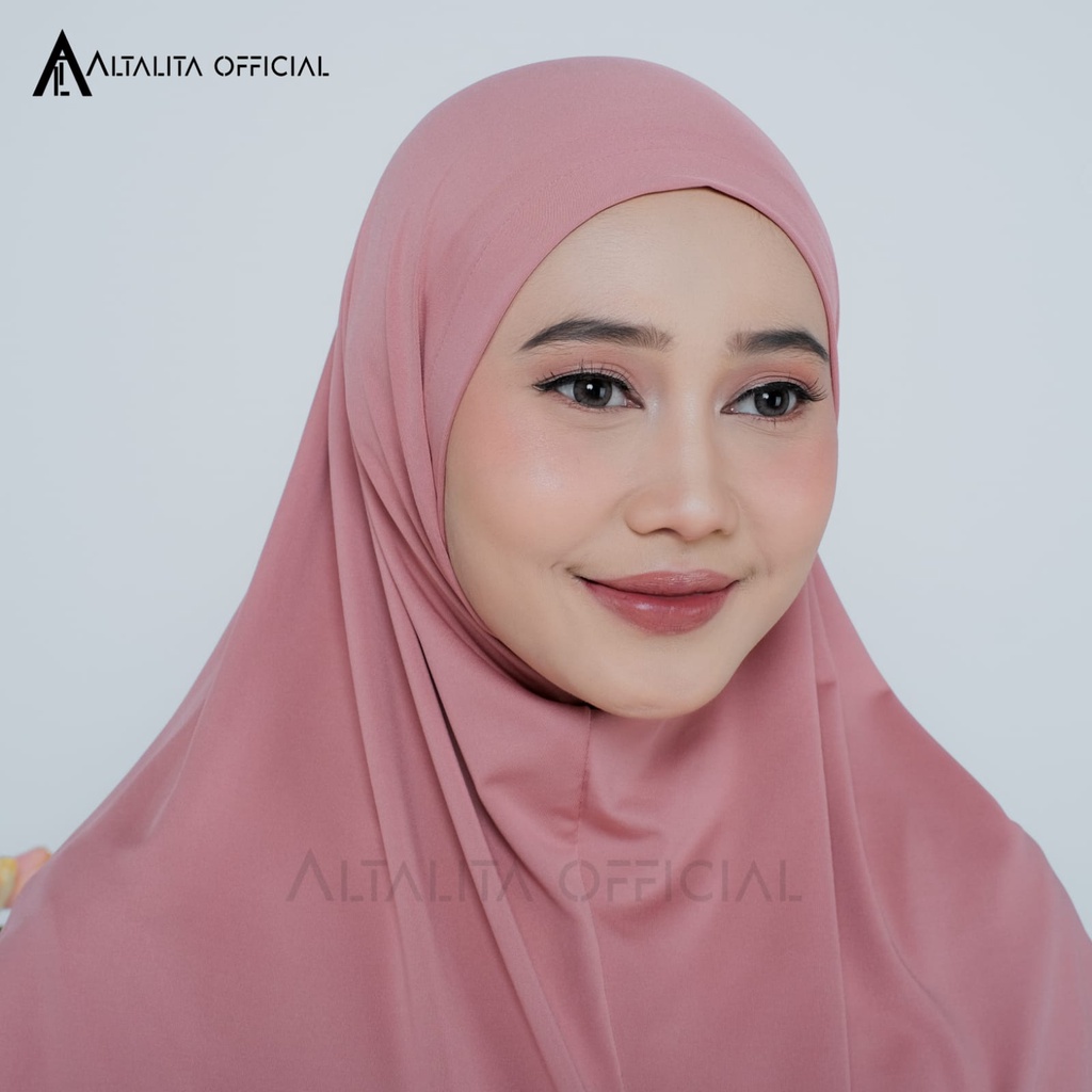 Altalita - Jilbab Bergo Zaida Malay Instan Non Pet Jersey Premium | Kerudung Khimar Instan Polos Syari Menutup Dada Non Pet | Hijab Malaysia Jumbo Instan Non Pad Terbaru Cocok untuk Sekolah Olahraga Volly Futsal Senam dan Sehari-hari