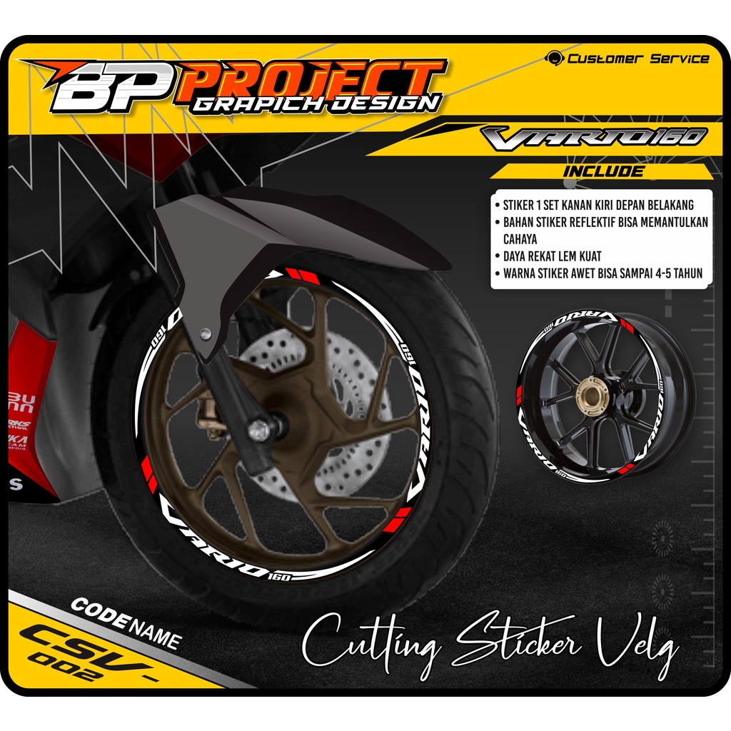 CUTTING STICKER VELG HONDA VARIO 160 NEW - CUTTING VELG VARIO 160 - STICKER CUTTING LIST VELG VARIO 