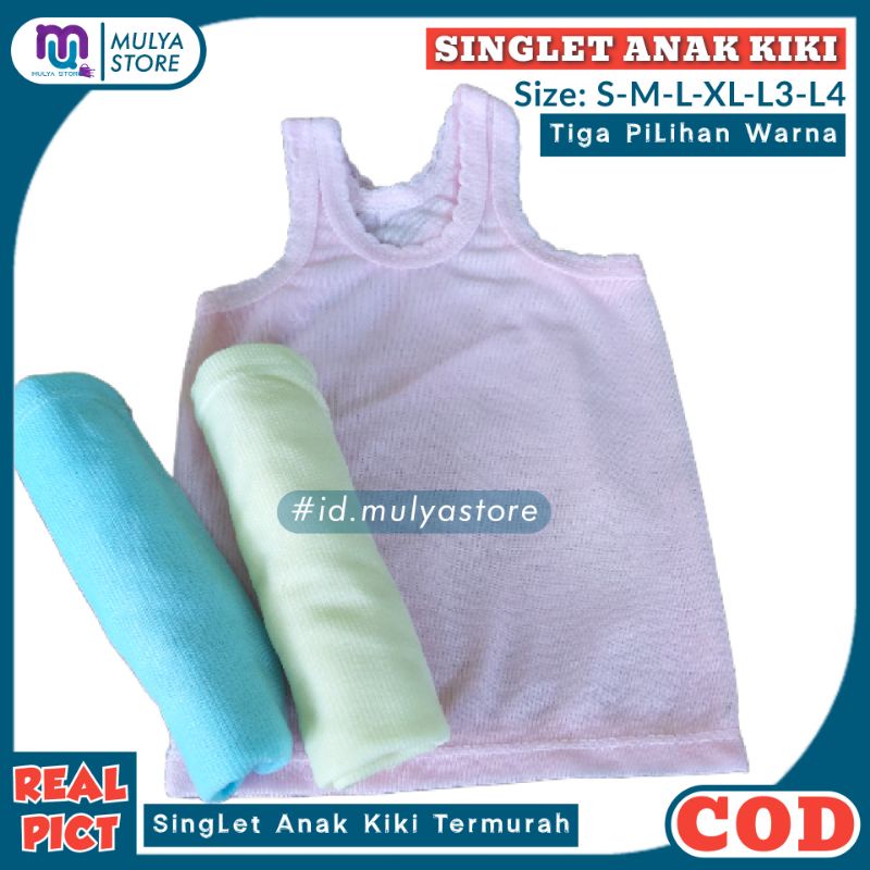 Kaos Singlet Anak Wanita Pria Aneka Warna Kiki Murah