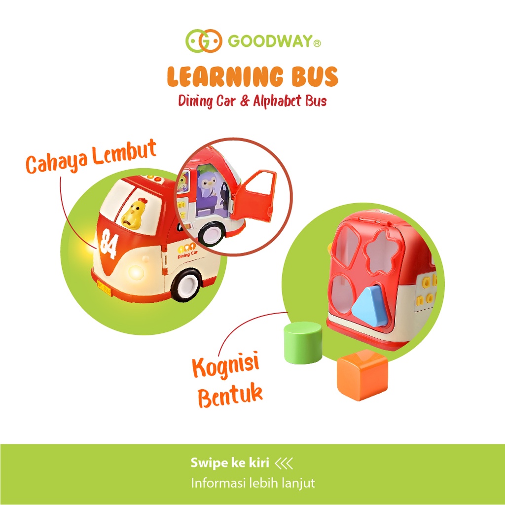 GOODWAY LEARNING BUS TOYS DINING CAR &amp; ALPHABET BUS