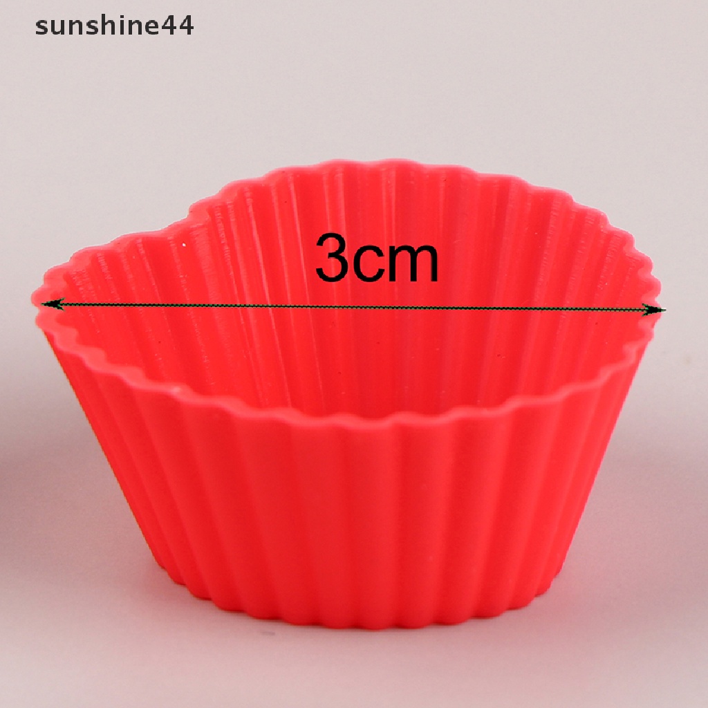 Sunshine 6Pcs Cetakan Muffin Mini Bahan Silikon Ukuran 3cm