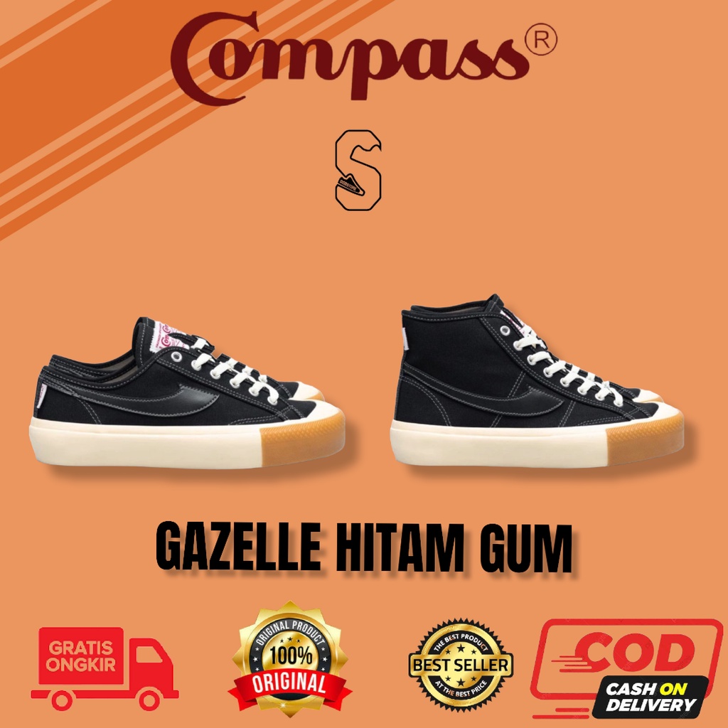 Jual Sepatu Compass Gazelle Black Gum Low High Gazelle Black White Gazelle Low White Red