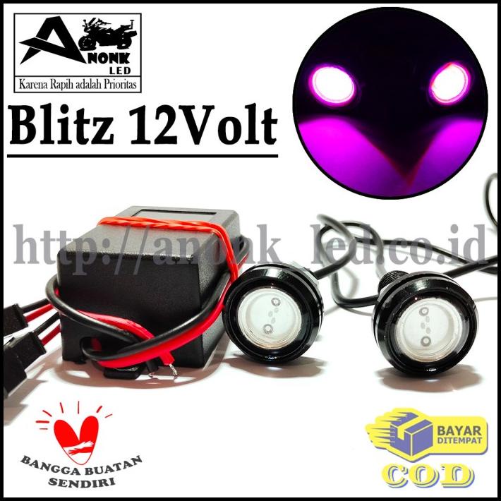 Lampu Blitz Kedip Pesawat 12V Pink / Led Blitz Pesawat Pink 12V