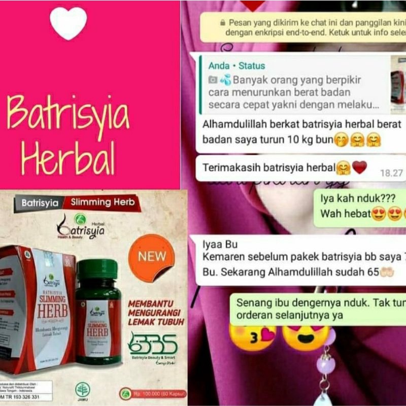 Batrisyia Slimming herb/ penurun berat badan alami herbal/ obat diet ampuh herbal