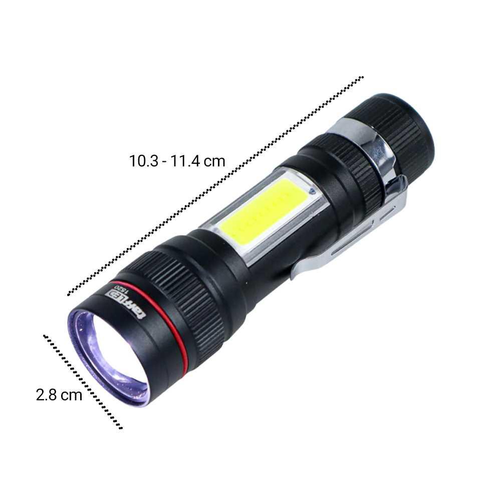 TaffLED Senter LED Outdoor USB Rechargeable XPE-T6 + COB 200 Lumens - 1520
