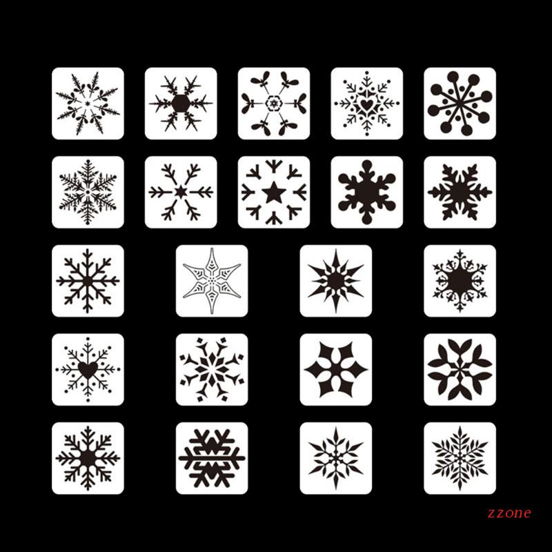 22pcs Template Stensil Menggambar Lukisan Natal Untuk Dekorasi Ruang Kelas