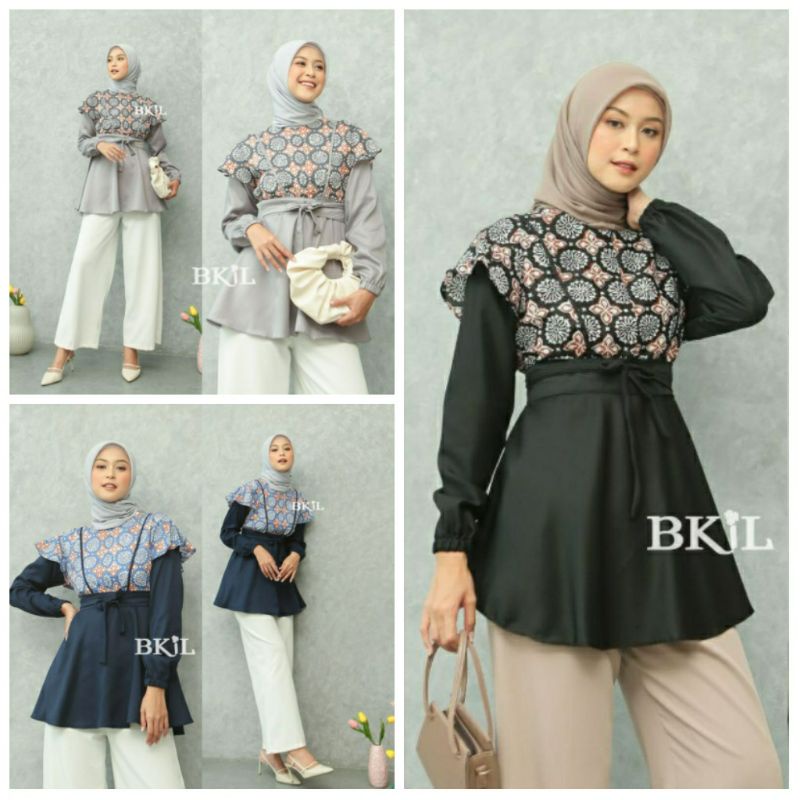 BAJU BATIK WANITA MODERN MONALISA GENES M,L,XL asli PEKALONGAN