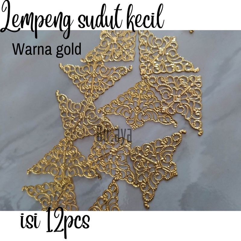 Lempeng Sudut Kecil Hiasan Mahar Warna Gold Silver