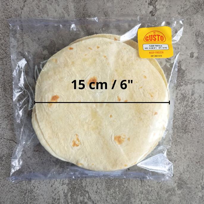 

GUSTO Premium White Flour Tortilla 15 cm 10 pc Kebab Wrap Taco 6 inch Ready!!! [COD]