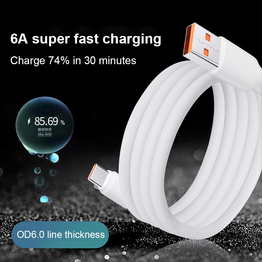 Kabel Data / Charger USB Tipe C Fast Charging 120W 6A Untuk Android