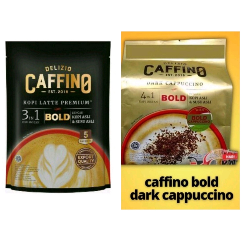 Caffino Bold Pouch 5 Pcs X 30 Gr / Bold Dark Cappuccino 9pcs x 25g - exp 2024