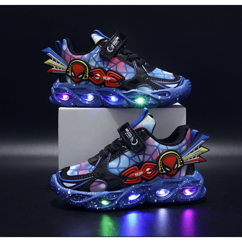 babyfit RISING SPIDER NEW sepatu sneakers anak cewek cowok sepatu lampu LED anak gs-1022