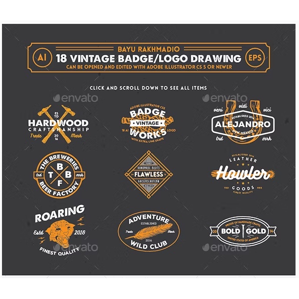 18 Hipster Vintage Badges