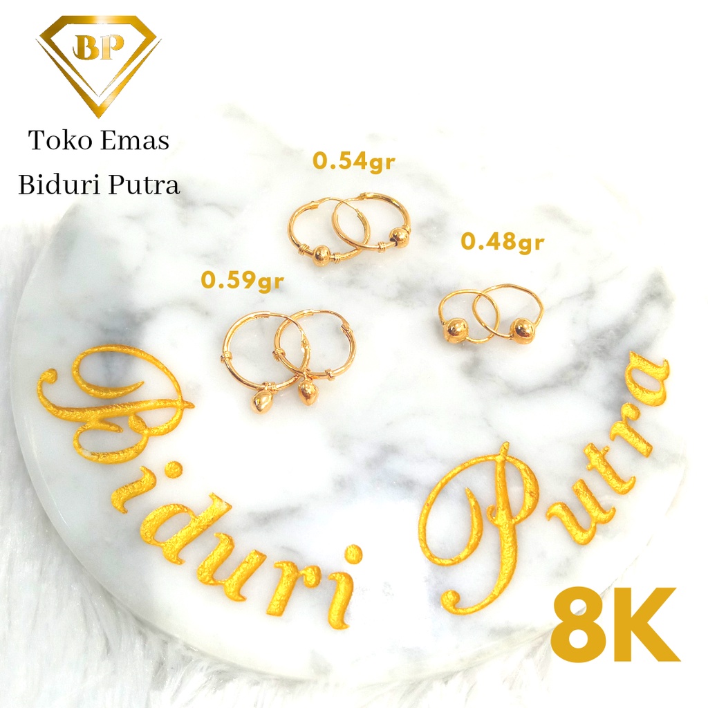 ANTING GIPSY PERHIASAN  EMAS ASLI KADAR 8K/375