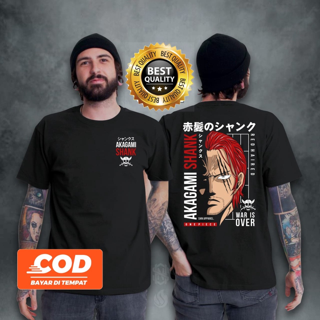 KAOS TSHIRT | AKAGAMI SHANKS | ANIME ONE PIECE SERIES
