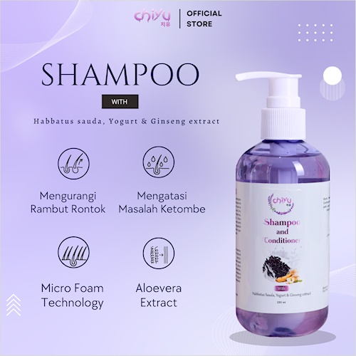 Shampoo Rambut Rontok Dan Ketombe Chiyu Shampoo &amp; Conditioner 250Ml Original Shampo Perawatan Rambut Rontok Penguat Akar Rambut Kering