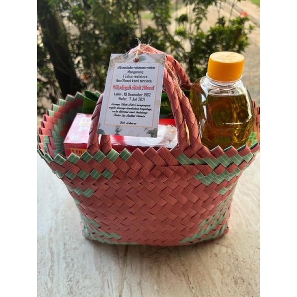 READY STOCK ~ Tas Anyaman Plastik LURIK KECIL (S) Untuk Hampers  Lebaran Parcel Berkat Tahlilan Sembako Hantaran Muat Kotak Nasi