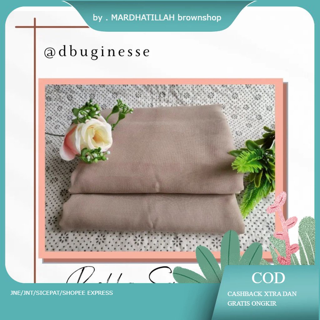 kerudung jilbab segi empat BELLA SQUARE polos bahan double hycon ( pollycotton ) premium jahit tepi 