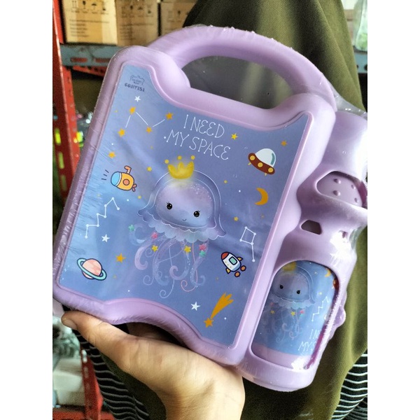 (Murah) Kotak Bekal Mixu + Botol Minum / Tepak Makan Mixu / Tempat Bekal Anak