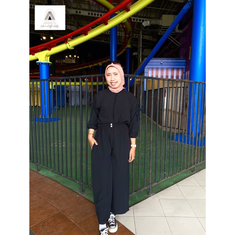 Kulot High Waist Variasi Kancing, Kulot Crinkel Polos, Kulot Muat Bb 80Kg