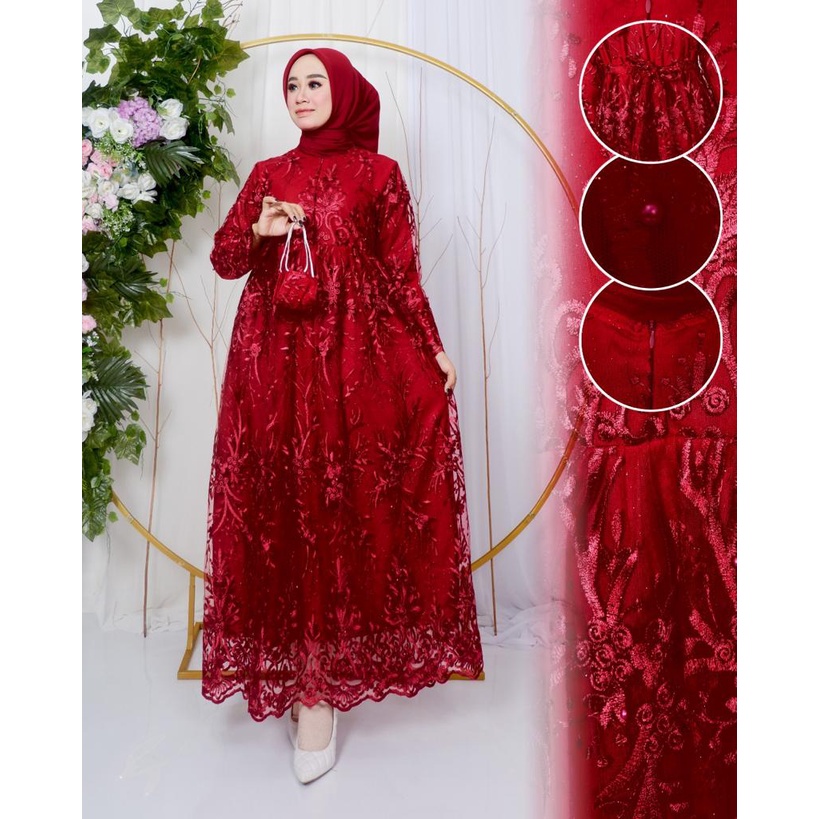 Gamis Busui Twotone | Gamis Seragam Pesta Kekinian | Premium Quality Product | Grosir Gamis Murah