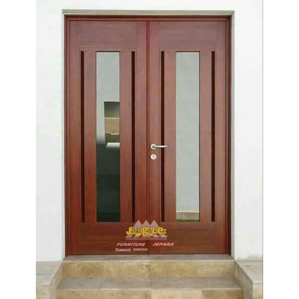 Pintu kusen kupu tarung jati solid mininalis