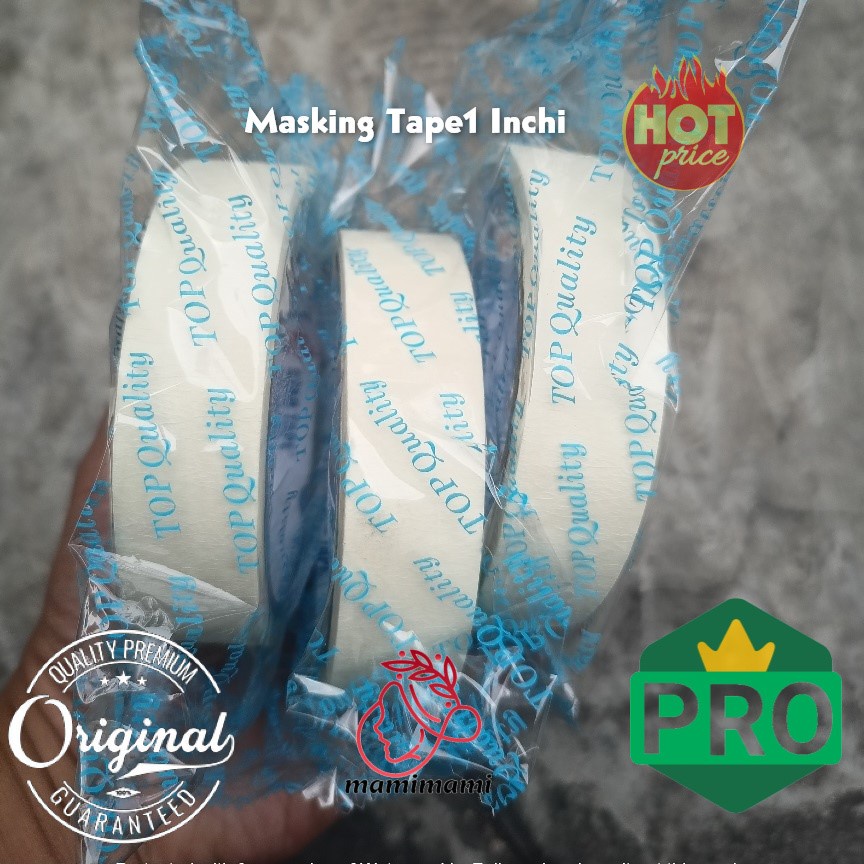 

Lakban Kertas 1 Inch x 12Yard Solasi Masking Tape Selotip Murah Original